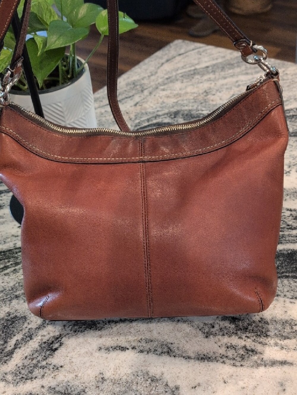 Coach Soho Pleated Brown Burnished Glove-Tanned Leather Hobo Shoulder Bag - Picture 5 of 12